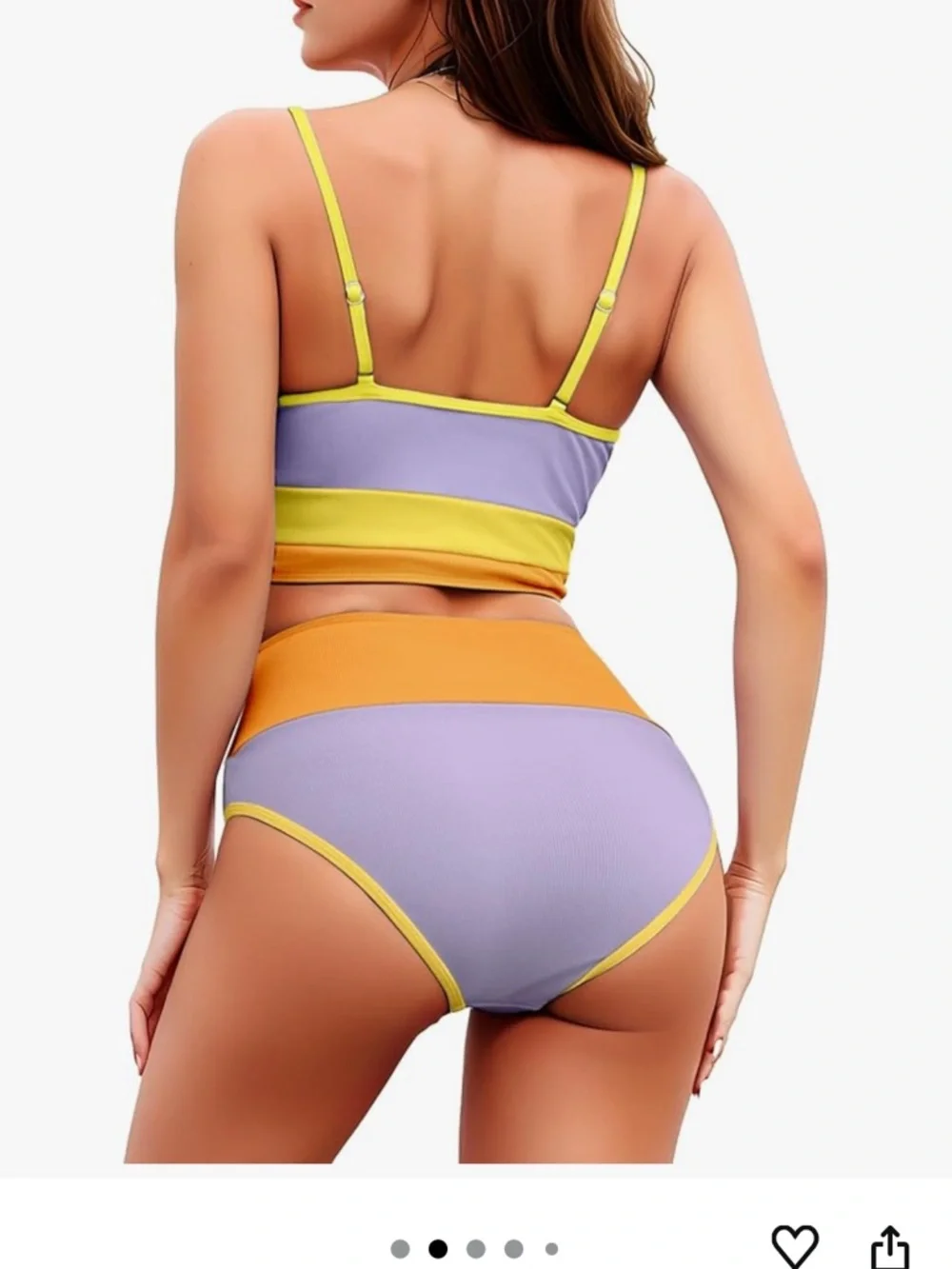 Bright Colorblock Full Coverage Bikini Set - Picture 7 of 8